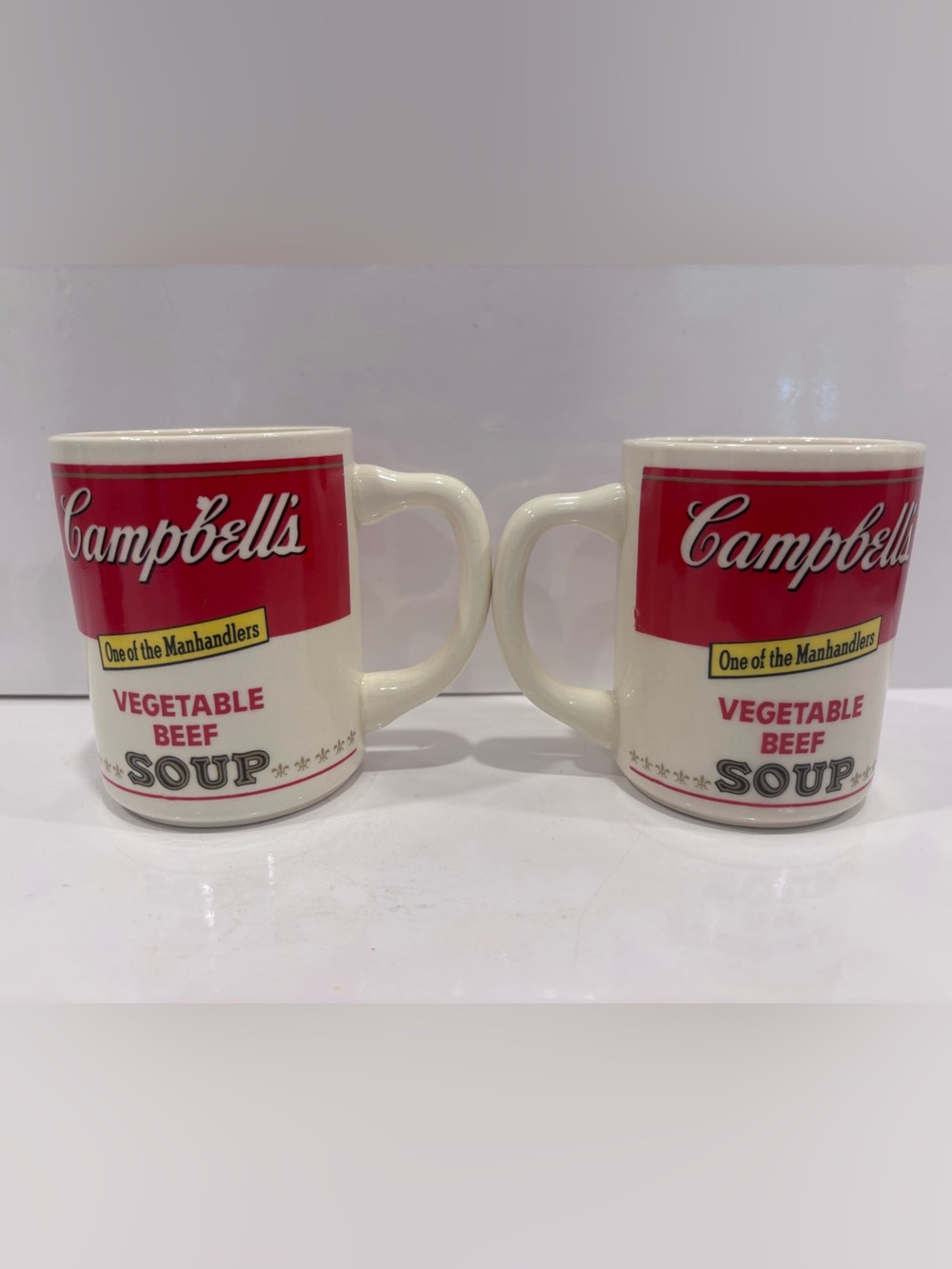 Vintage Campbell’s soup vegetable beef one of the man handlers ceramic mug set